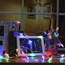 (Colorful) 5M 40LEDs Plug-In Colorful Warm White Pure White Star Fairy String Light for Christmas Party AC220V