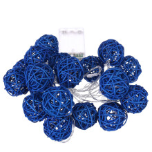 (Blue) 2M Battery Powered Sepak Takraw Warm White 20LED Fairy String Light Christmas Party Holiday Decor