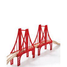 Accesorios para juego de tren de madera SainSmart Jr. Juego de puente colgante doble compatible con Brio Thomas Melissa y Doug