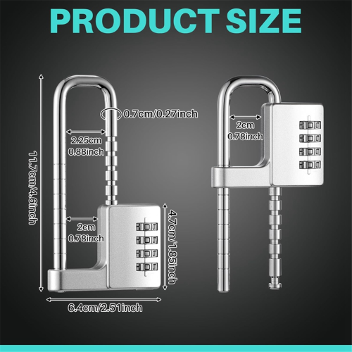 2 Pcs 4 Digit Combination Lock Code Cabinet Lock 2