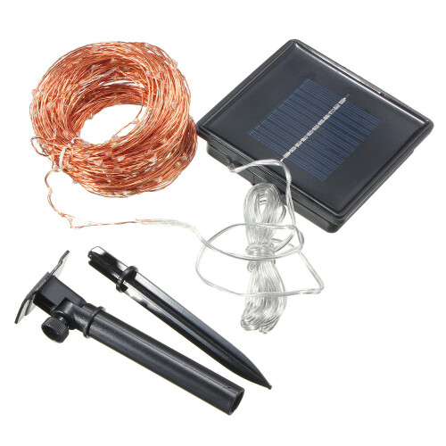 (Red) 32M Solar Powered LED String Copper Wire Fairy Light Christmas Lamp Waterproof 1