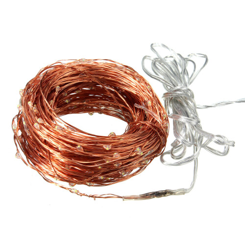 (Red) 32M Solar Powered LED String Copper Wire Fairy Light Christmas Lamp Waterproof 2