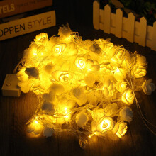 (Warm White) LED Lace Roses Fairy String Light Lamp Tree Wedding Garden Home Decoration EU Plug AC220V