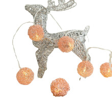 (3.0M) 1.5M 3M Battery Operated Rose Gold Ball Shaped LED String Light for Christmas Decor DC3V