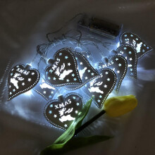 (Pure White) 3M 20 LED Battery Operated Heart Shaped Chirstmas Home Decoration String Light DC4.5V