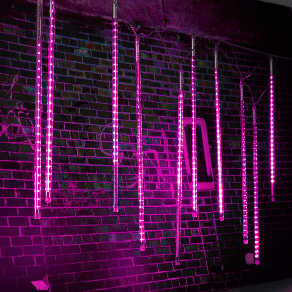 (Pink) 10 Tube 50CM LED Meteor Shower Rain Fall Outdoor Christmas Xmas String Tree Light