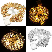 (Gold) 3M 30LEDs Battery Operated Iron Christmas Tree LED Fairy String Light Party Wedding