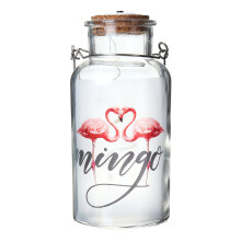 (Transparent, Love-Heart Flamingo) Creative Ins Hanging Warm White Cork Glass Bottle Lamp Decorative Christmas LED Fairy String Light