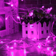 (Pink) 10M 100LED Fairy String Christmas Light Outdoor Waterproof Wedding Holiday Party Lamp EU Plug