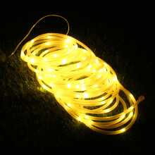 (Warm White) Battery Powered 8 Modes 10M 100LED Rope Tube String Light Outdoor Christmas Garden+Remote Controller