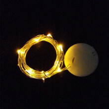 (Yellow) Battery Powered Mini 1M 10LEDs Copper Wire Fairy String Light for Christmas Patio
