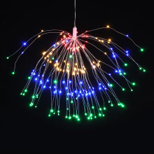 (Colorful) Battery Supply 8 Modes 240 LED Hanging Firework Fairy Wire String Light Christmas Wedding Decor Lamp