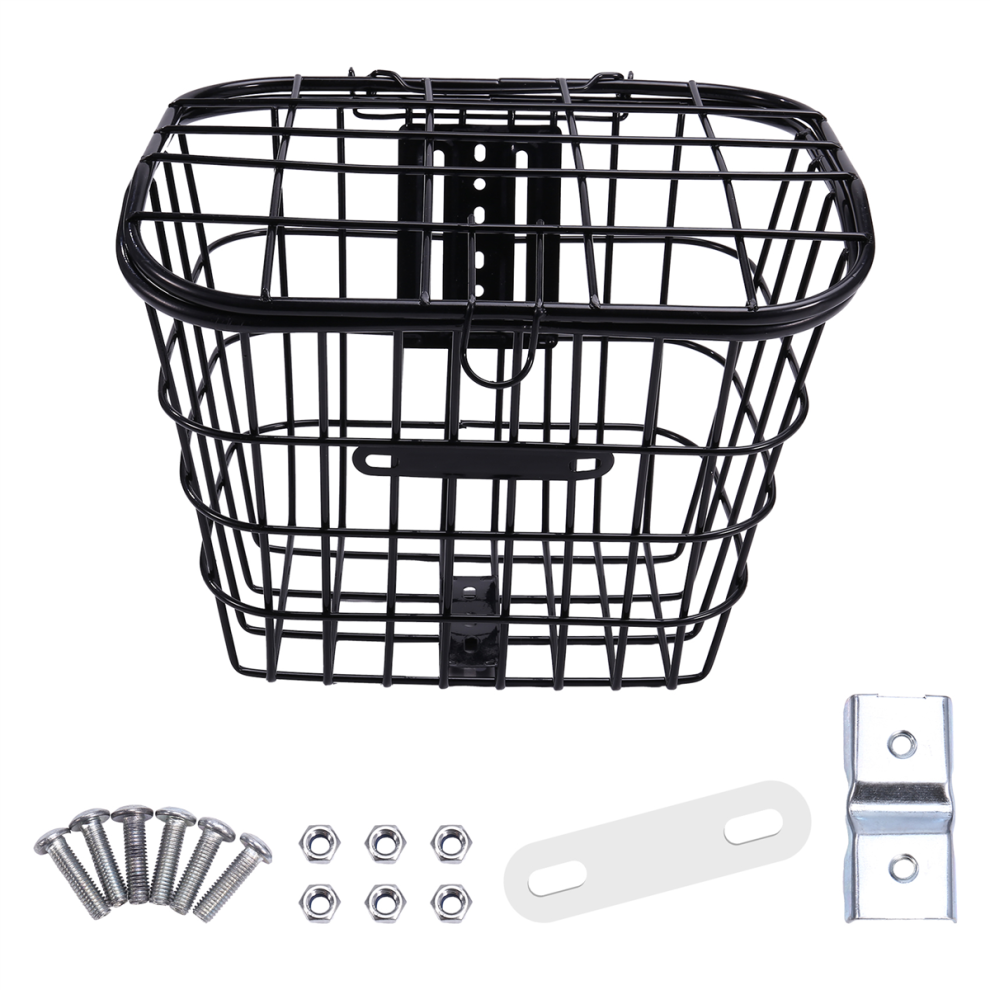 Merkloos Iron Wire Basket Bike Front Basket Organizing Storage Basket