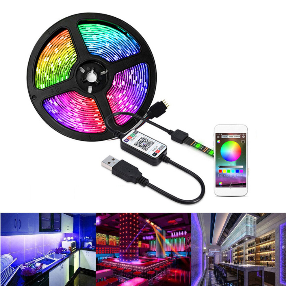 (1M) 1/3/5M USB Waterpoof 5050 LED Strip Lights RGB Music Backlight bluetooth APP Remote Christmas Decorations Clearance Christmas Lights