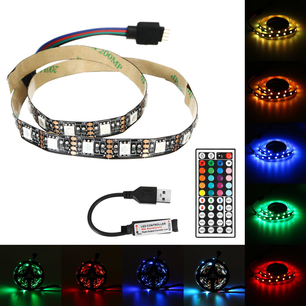 (Black, 3M) 0.5M/1M/3M/5M Waterproof 5050 RGB LED Strip Light Kit Color Changing Tape Under Cabinet Kitchen Lighting