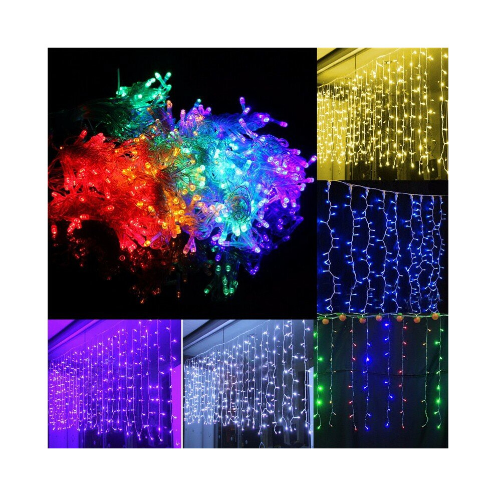 (Pink) 6x3M 600LED USB LED Curtain Fairy String Lights Hanging Backdrop Wall Lamp Wedding Xmas Party Decoration Lights