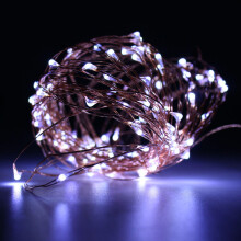 (White) Battery Powered Waterproof 10M Copper Wire Green Shell Fairy String Light For Christmas Wedding
