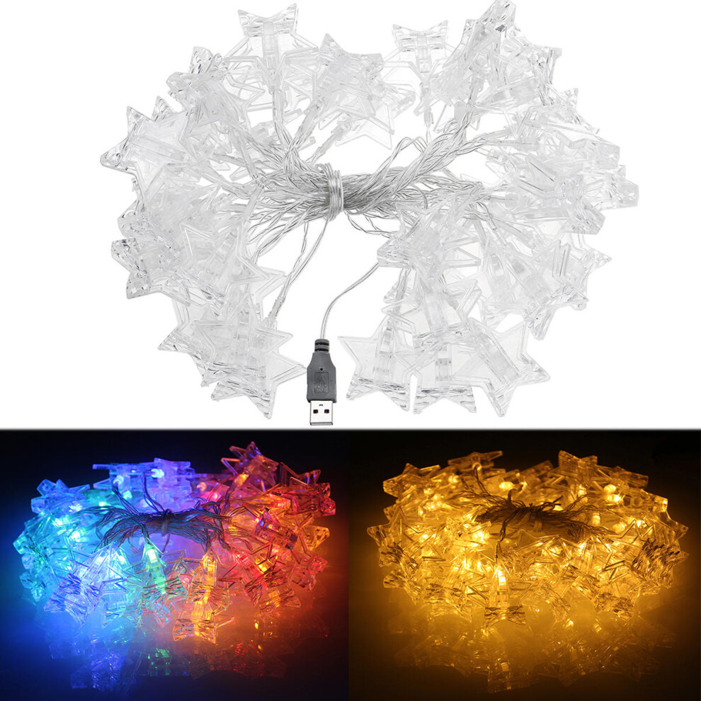 (Colorful) USB Supply 6M 40 LED Hanging Picture Photo Peg Clip Fairy String Light Party Decoration