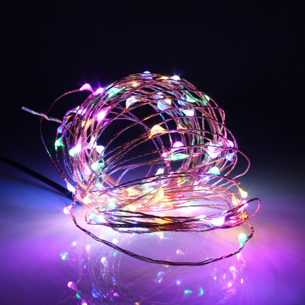 (Multicolor) 13M 120LED Solar Copper String Fairy Light Wedding Party Christmas Garden Outdoor Lamp IP67