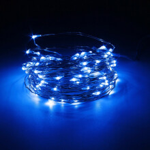 (Blue) 13M 120LED Solar Copper String Fairy Light Wedding Party Christmas Garden Outdoor Lamp IP67