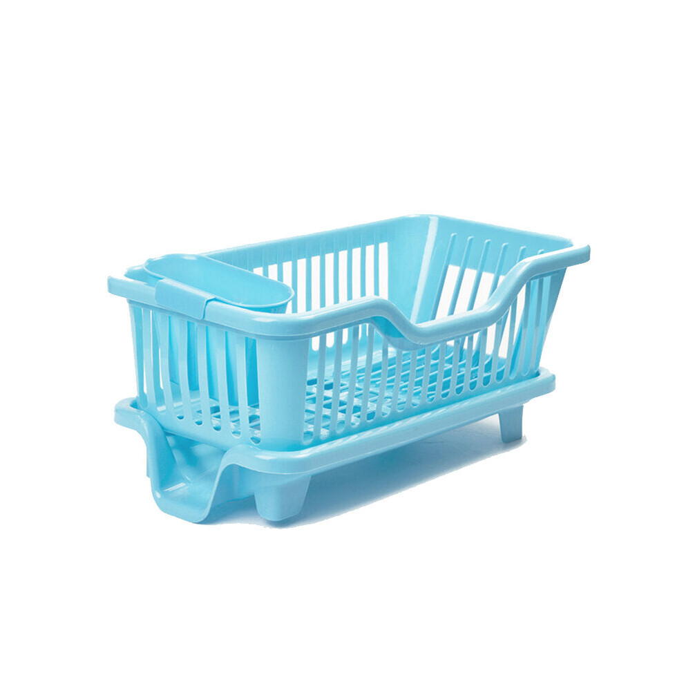 (Blue) Multifunctional Drain Bow Rack Plastic Dishes Drainboard Free Disassembly Storage Drain Shelf