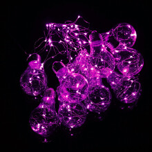 (Pink) 4M 10LEDs Bulb Shaped Indoor Outdoor Fairy String Light for Christmas Party AC100V-240V