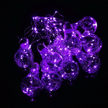 (Purple) 4M 10LEDs Bulb Shaped Indoor Outdoor Fairy String Light for Christmas Party AC100V-240V