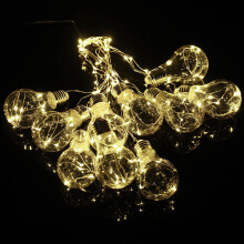 (Warm White) 4M 10LEDs Bulb Shaped Indoor Outdoor Fairy String Light for Christmas Party AC100V-240V
