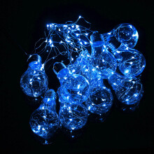 (Blue) 4M 10LEDs Bulb Shaped Indoor Outdoor Fairy String Light for Christmas Party AC100V-240V