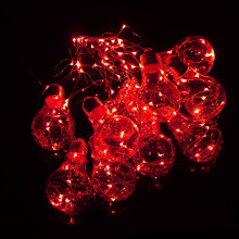 (Red) 4M 10LEDs Bulb Shaped Indoor Outdoor Fairy String Light for Christmas Party AC100V-240V