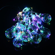 (Multicolor) 4M 10LEDs Bulb Shaped Indoor Outdoor Fairy String Light for Christmas Party AC100V-240V