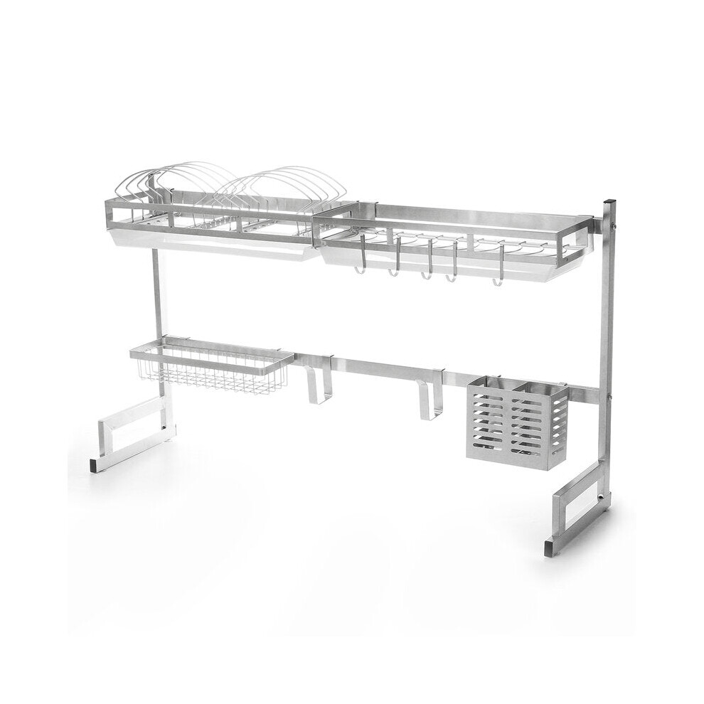 (1x Hutch) Stainless Steel Kitchen Dish Drying Rack Drainer Storage Shelf Utensil Holder Plate Dish Cupboard Storage Rack