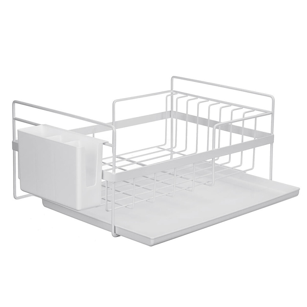 (White) Dish Drainer Cutlery Holder Utensils Drying Rack Kitchen Storage Organizer Tool