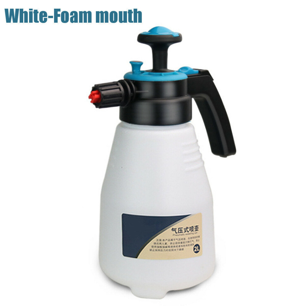 (White-Foam Mouth) 2L Portable Manual Pneumatic Watering Can Household Kettle Spray Garden Sprinkler