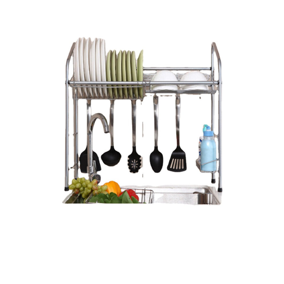 (Type3 :75x25.5x82cm) 1/2 Layer Stainless Steel Rack Shelf Storage for Kitchen Dishes Arrangement