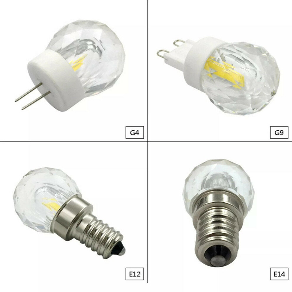 (Warm White, 220V) Dimmable Crystal Chandelier Bulb Glass Lamp Drop Light AC110V/220V 3W for LED Pendant Light Chandeliers