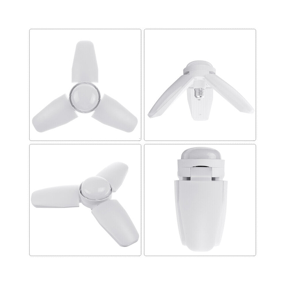 (3 Leafs, 220V) E26/E27 LED Foldable Garage Light 2/3 Leafs Deformable Ceiling Fixture Lights Shop Workshop Lamp