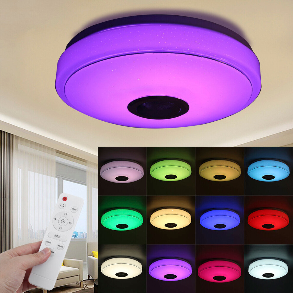 33CM 100W bluetooth WIFI LED Ceiling Light RGB Music Speaker Dimmable Lamp APP Remote Control 110-245V-image-OPC-PGKPGNZ-NEW