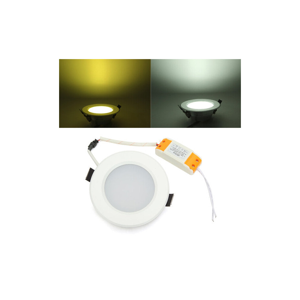 Dimmable 6W Round LED Ceiling Lamp Energy-Saving Remote Control Panel Light 85-265V