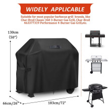 (M) 210D Oxford Black BBQ Cover Waterproof Fade-resistance UV-protection Grill Cover