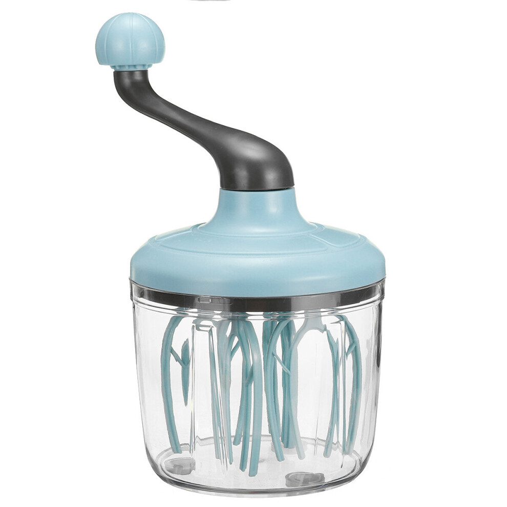 (Sky Blue) Cream Whisk Manual Household Cake Milk Frother Egg Flicker Artifact Semi-automatic Small Whisk