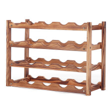 (Carbonization) European Solid Wood Bottle Shelf Rack Holder Storage Racks Creative Design