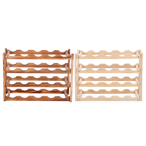 (Carbonization) European Solid Wood  Bottle Shelf Rack Holder Storage Racks Creative Design 1
