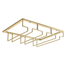 (Gold, Type D) Wall Mount Glass Rack Holder Hanging Under Cabinet Hanger Iron Shelf 4 Type