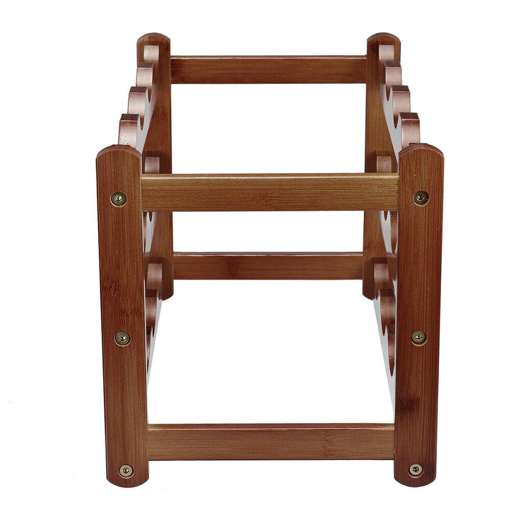 (2 Layers) 16 Bottles Vintage Storage Rack Bottle Holder Wooden Shelf Free Standing Holds Household Cabinet-image-OPC-PGKPH8H-NEW