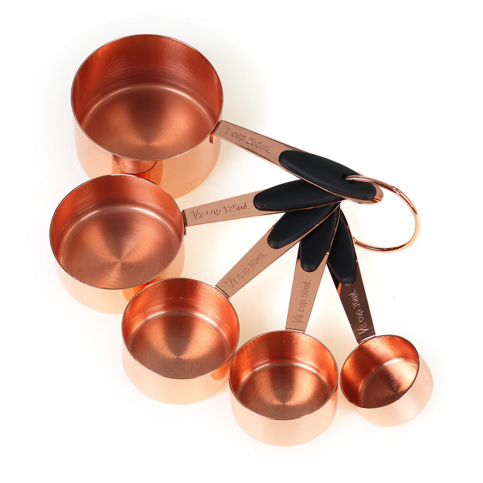 (Large) 5Pcs Measuring Cup Set Stainless Steel Kitchen Accessories Baking Bartending Tools