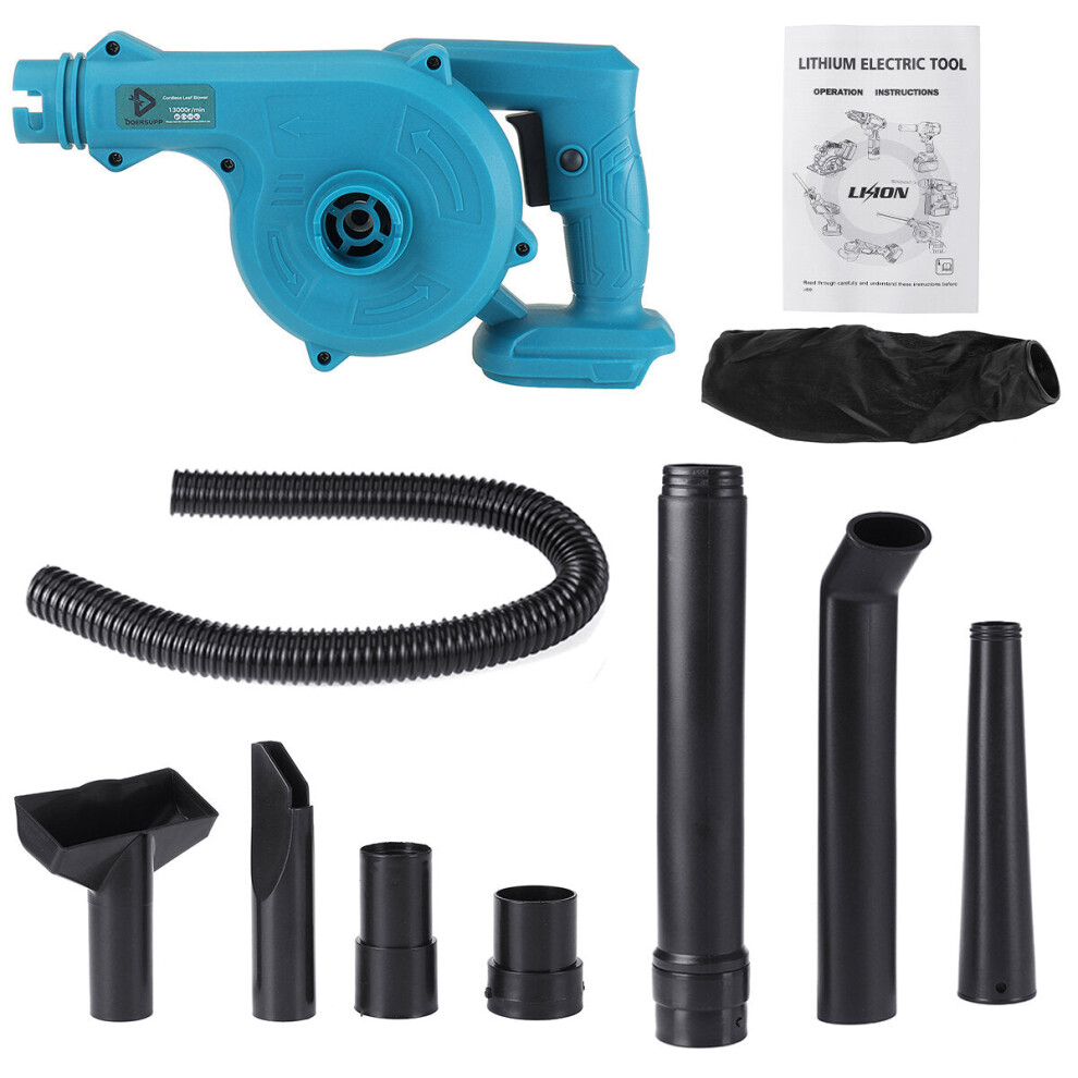 (One Battery, UK Plug) 1800W Electric Blower Cordless Vacuum Handhled Cleaning Tools Dust Blowing Dust Collector Power Tools