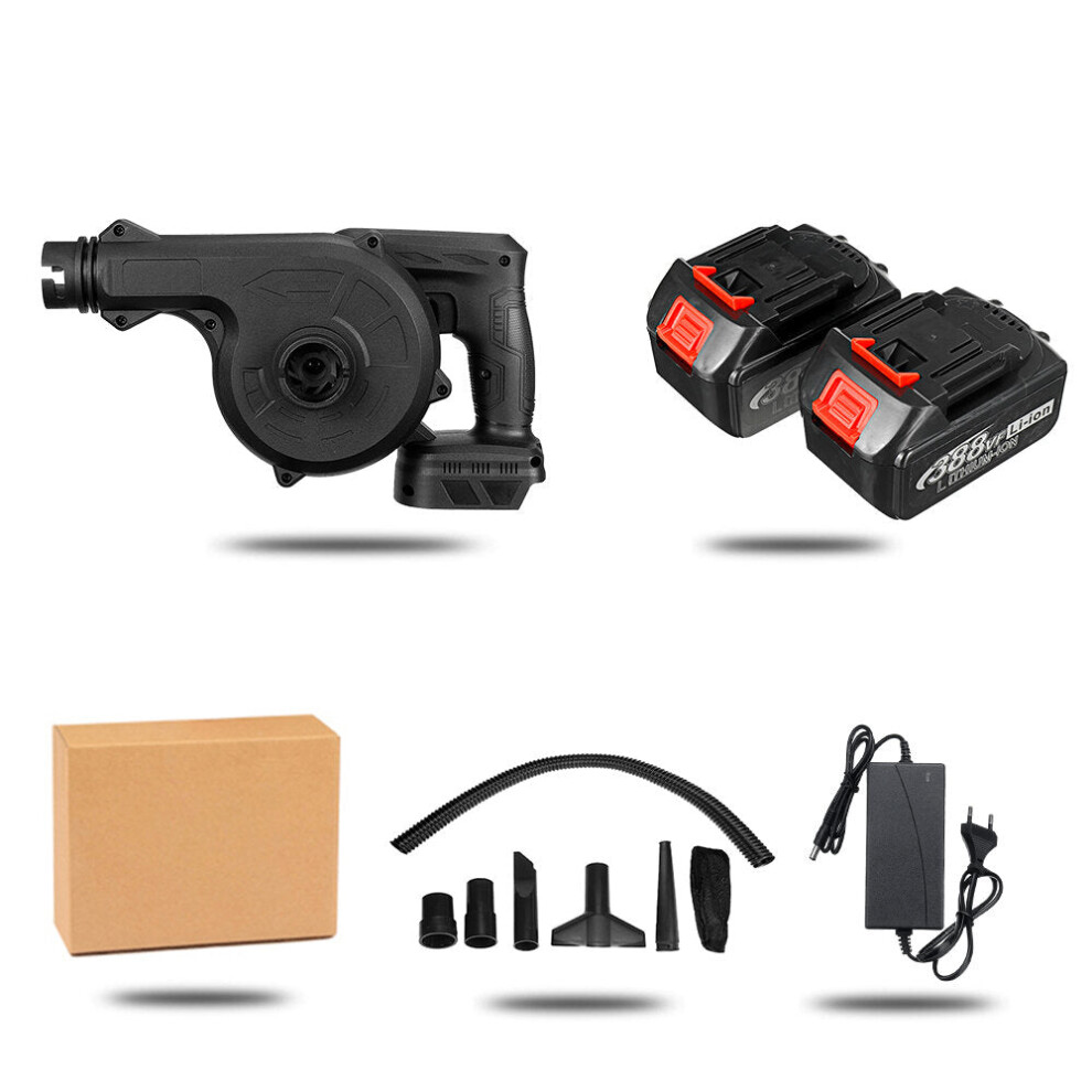 (Two Batteries) 1600W Cordless Electric Air Blower Vacuum Dust Cleaner Leaf Blower Blowing & Suction Tool