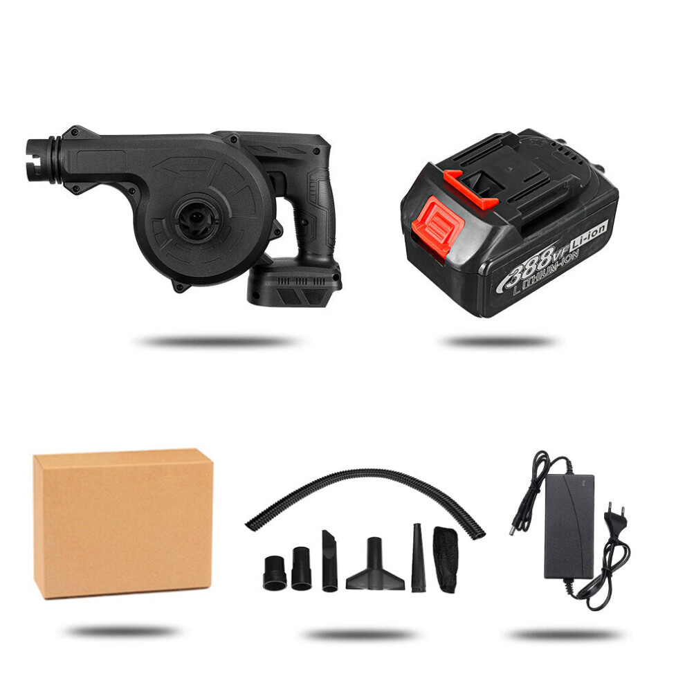 (One Battery) 1600W Cordless Electric Air Blower Vacuum Dust Cleaner Leaf Blower Blowing & Suction Tool
