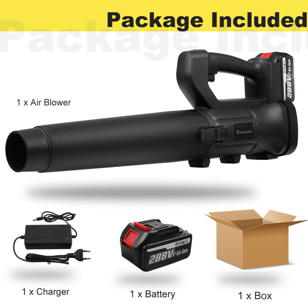 (Black with 1 Battery) 18000RPM Cordless Electric Air Blower Vacuum Cleannig Dust Blowing Dust Collector Leaf Blower